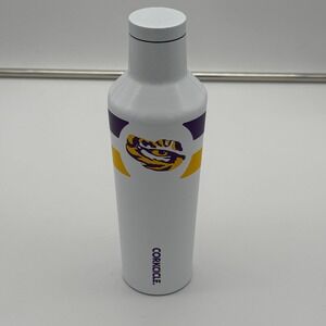Corkcicle LSU Tigers Canteen 16oz Insulated Stainless Steel Water Bottle White